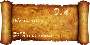 Dósa Alex névjegykártya